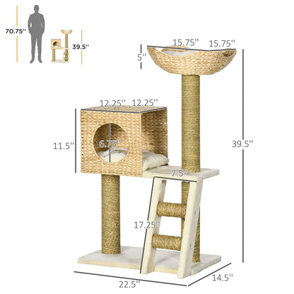 Arbre à Chat en Rotin Naturel – Design Scandinave