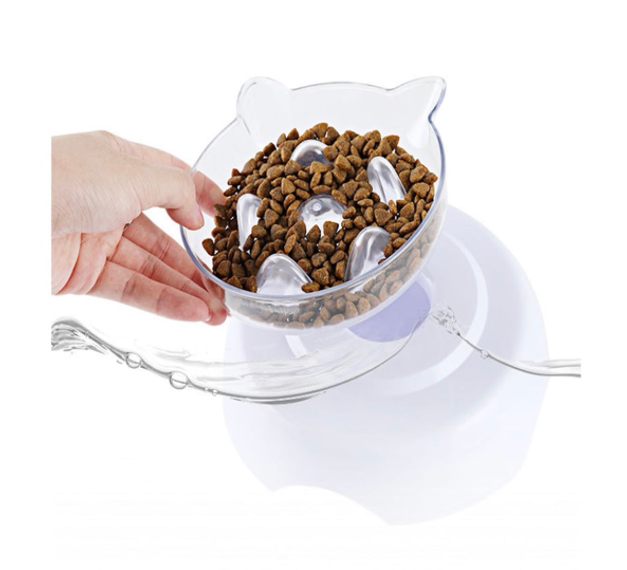 Gamelle Orthopédique Anti-Vomissement 2-en-1 pour Chat