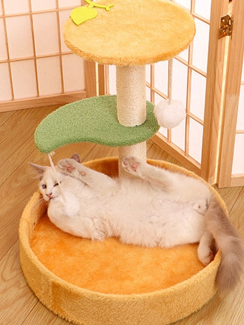 Griffoir avec Lit et Jouet Intégré – 3-en-1 pour Chat