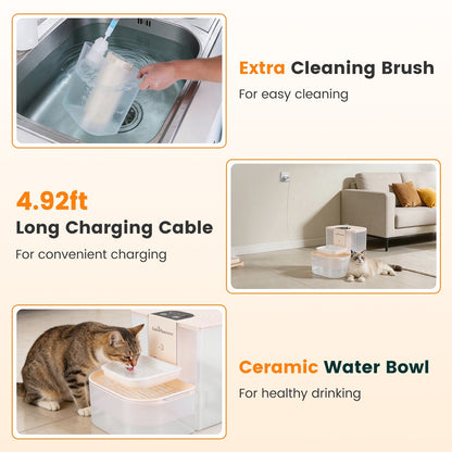 Fontaine à Eau Automatique pour Chat 4,5 L – Filtration Silencieuse