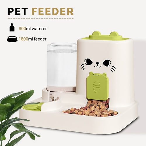 Distributeur Automatique 2-en-1 Nourriture & Eau pour Chat