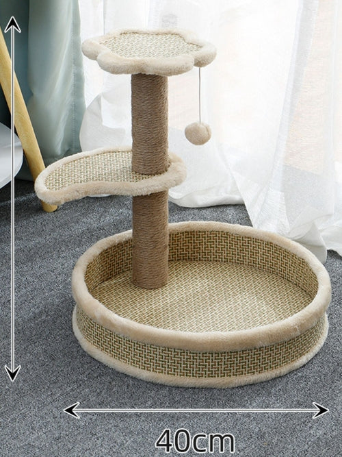 Griffoir avec Lit et Jouet Intégré – 3-en-1 pour Chat