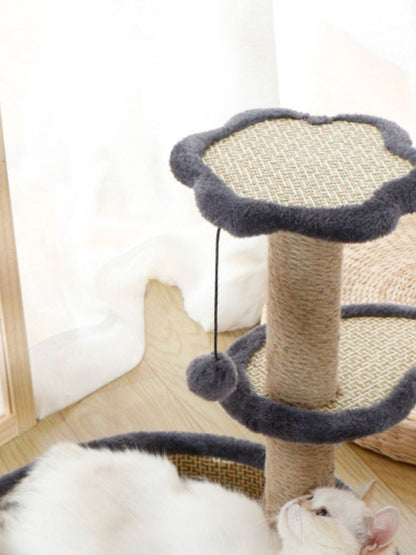 Griffoir avec Lit et Jouet Intégré – 3-en-1 pour Chat