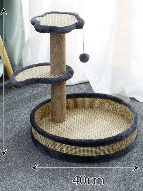 Griffoir avec Lit et Jouet Intégré – 3-en-1 pour Chat