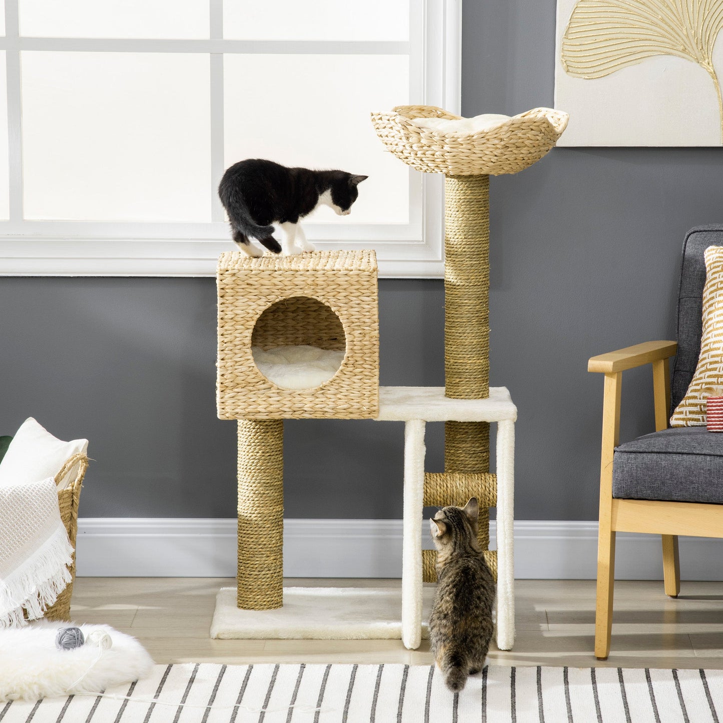 Arbre à Chat en Rotin Naturel – Design Scandinave