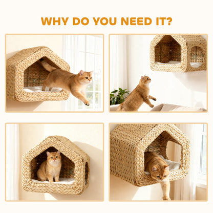 Maison Murale pour Chat – Étagère Design & Espace de Repos