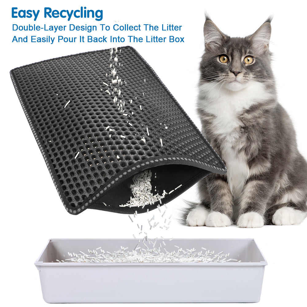 Tapis de Litière Double Couche – Piège à Litière pour Chat