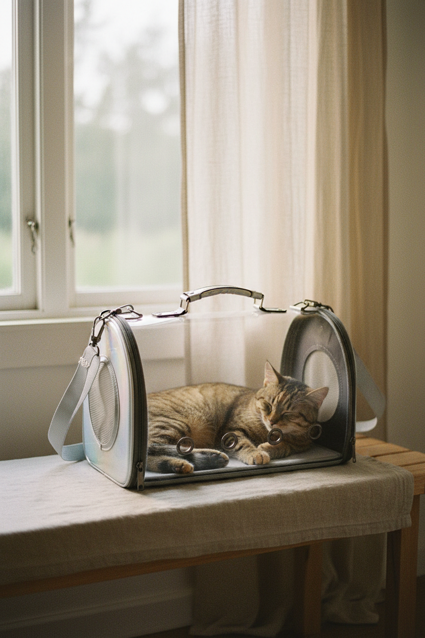Catpack – Chat tigré lové, lumière matinale scandinave