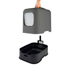 Bac à Litière Rotho My Pet – Design Anthracite Élégant